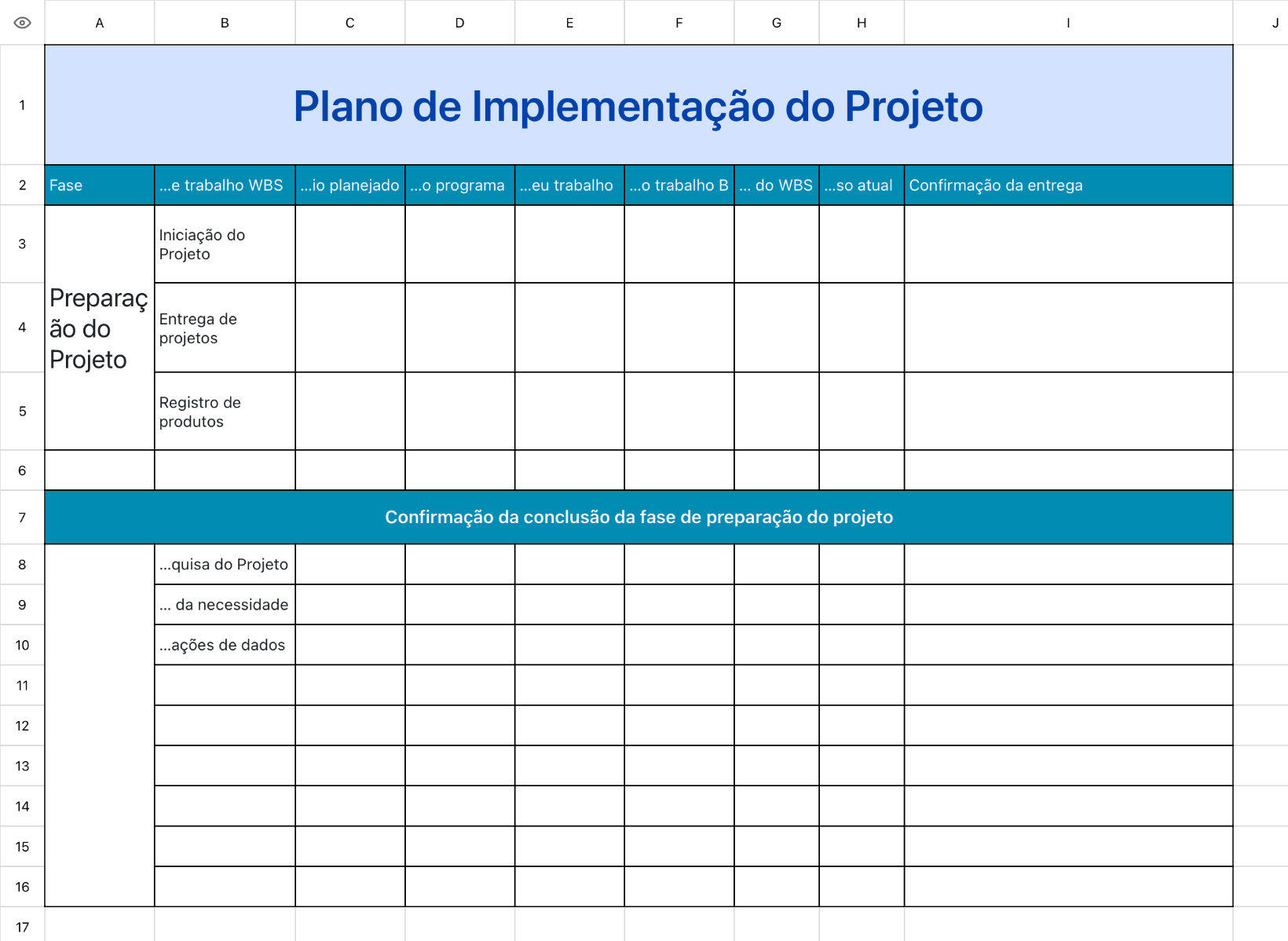 Plano de Implementação do Projeto